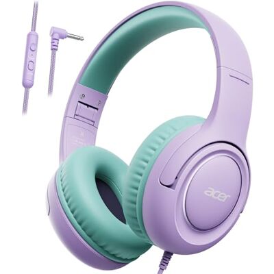 Acer Cuffie per Bambini, Cuffie con Filo Limite di Volume 85/94 dB, Jack da 3,5 mm, Pieghevoli e Regolabili, Suono Stereo Over-ear, Cuffie Bambini per iPad, Kindle, PC, Tablet, Scuola, Viola e verde Acer Cuffie per Bambini, Cuffie con Filo Limite di Volume 85/94 dB, Jack da 3,5 mm, Pieghevoli e Regolabili, Suono Stereo Over-ear, Cuffie Bambini per iPad, Kindle, PC, Tablet, Scuola, Viola e verde