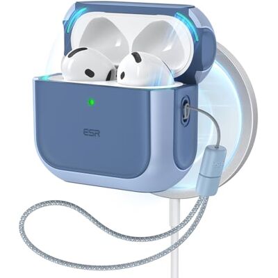ESR Custodia per AirPods 5/4 (2026/2024), compatibile con MagSafe, Blu Custodia compatibile con AirPods 5/4 (USB-C) – Protezione anti-caduta con Laccetto, Coperchio Magnetico, Orbit Hybrid ESR Custodia per AirPods 5/4 (2026/2024), compatibile con MagSafe, Blu Custodia compatibile con AirPods 5/4 (USB-C) – Protezione anti-caduta con Laccetto, Coperchio Magnetico, Orbit Hybrid