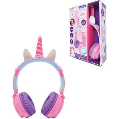 Lexibook , Cuffie pieghevoli Bluetooth® e cablate con luci LED con design 3D di unicorno e limitazione del volume, rosa, HPBT015UNI Lexibook , Cuffie pieghevoli Bluetooth® e cablate con luci LED con design 3D di unicorno e limitazione del volume, rosa, HPBT015UNI