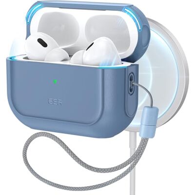 ESR Cover per AirPods Pro 2/1,Protezione dalle cadute con cordino,Blu Scuro Compatibile con AirPods Pro 2/1, Compatibile con MagSafe, Protezione dalle cadute con cordino, Chiusura Magnetico,Serie Orbit ESR Cover per AirPods Pro 2/1,Protezione dalle cadute con cordino,Blu Scuro Compatibile con AirPods Pro 2/1, Compatibile con MagSafe, Protezione dalle cadute con cordino, Chiusura Magnetico,Serie Orbit