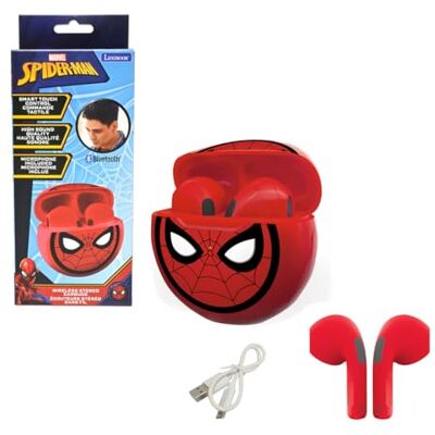 Lexibook Spiderman Cuffie Senza Fili Bluetooth con Microfono e Pulsante di Controllo, Batteria Ricaricabile a Lunga Durata Lexibook Spiderman Cuffie Senza Fili Bluetooth con Microfono e Pulsante di Controllo, Batteria Ricaricabile a Lunga Durata