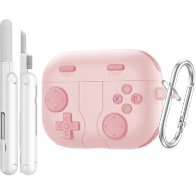 TiMOVO Silicone Custodia per AirPods Pro 3 (2025), Rosa Design Console di Gioco, Custodia Protettiva Antiurto in Morbido per Apple AirPod Pro 3a Gen con Portachiavi e Kit di Pulizia TiMOVO Silicone Custodia per AirPods Pro 3 (2025), Rosa Design Console di Gioco, Custodia Protettiva Antiurto in Morbido per Apple AirPod Pro 3a Gen con Portachiavi e Kit di Pulizia