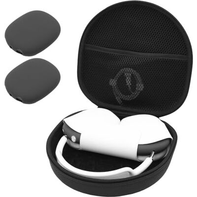ProCase Custodia per AirPods Max e Smart Case, Custodia Rigida con un Paio di Cover in Silicone per Padiglioni Auricolari, Custodia da Viaggio per Nuovo AirPods Max e Accessori -Nero ProCase Custodia per AirPods Max e Smart Case, Custodia Rigida con un Paio di Cover in Silicone per Padiglioni Auricolari, Custodia da Viaggio per Nuovo AirPods Max e Accessori -Nero