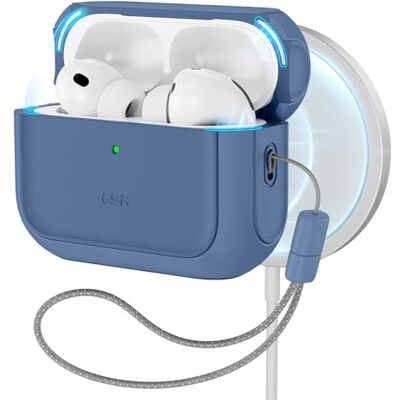 ESR Custodia per AirPods Pro 3 2025,Compatibile con MagSafe,Cordino incluso Compatibile con AirPods Pro 3, Compatibile con MagSafe, Protezione dalle cadute, Chiusura Magnetico, Serie Orbit, Blu Scuro ESR Custodia per AirPods Pro 3 2025,Compatibile con MagSafe,Cordino incluso Compatibile con AirPods Pro 3, Compatibile con MagSafe, Protezione dalle cadute, Chiusura Magnetico, Serie Orbit, Blu Scuro