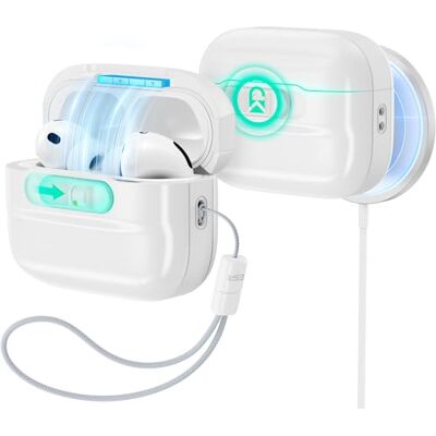 ESR Cover per AirPods Pro 3, Compatibile con MagSafe, Chiusura Magnetica Compatibile con AirPods Pro 3, Protezione Anticaduta con Cordino, Chiusura Antiurto, Facile da aprire, Serie Pulse, Bianca ESR Cover per AirPods Pro 3, Compatibile con MagSafe, Chiusura Magnetica Compatibile con AirPods Pro 3, Protezione Anticaduta con Cordino, Chiusura Antiurto, Facile da aprire, Serie Pulse, Bianca