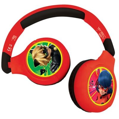 Lexibook Miraculous Cuffie Bluetooth 2-in-1 per Bambini Stereo Senza Fili cablato, cassaforte per Bambini per Ragazze, Pieghevole, Regolabile, Lexibook Miraculous Cuffie Bluetooth 2-in-1 per Bambini Stereo Senza Fili cablato, cassaforte per Bambini per Ragazze, Pieghevole, Regolabile,