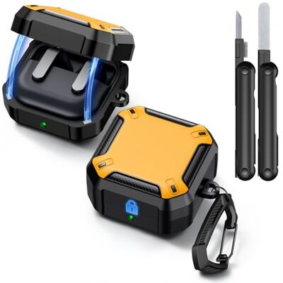 MoKo Custodia per Samsung Galaxy Buds 4 Pro/Buds 4 (2026), Giallo Custodia Protettiva Magnetica con Portachiavi e Kit di Pulizia, Protezione Completa Antiurto, Serie Cyber MoKo Custodia per Samsung Galaxy Buds 4 Pro/Buds 4 (2026), Giallo Custodia Protettiva Magnetica con Portachiavi e Kit di Pulizia, Protezione Completa Antiurto, Serie Cyber