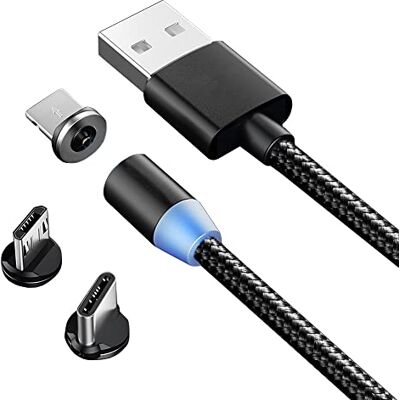 PARENCE Cavo Magnetico Multi Caricatore, Cavo Magnetico 3 in 1 per Ricarica Rapida e Sincronizzazione Dati con Micro USB, Tipo C, Adattatore IP per Telefono, Android Samsung, Huawei, Kindle PARENCE Cavo Magnetico Multi Caricatore, Cavo Magnetico 3 in 1 per Ricarica Rapida e Sincronizzazione Dati con Micro USB, Tipo C, Adattatore IP per Telefono, Android Samsung, Huawei, Kindle