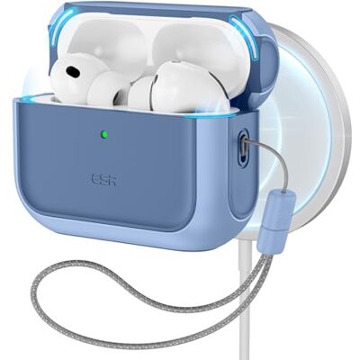 ESR Custodia per AirPods Pro 3 2025,Compatibile con MagSafe,Cordino incluso Compatibile con AirPods Pro 3, Compatibile con MagSafe, Protezione dalle cadute, Chiusura Magnetico, Serie Orbit, Blu ESR Custodia per AirPods Pro 3 2025,Compatibile con MagSafe,Cordino incluso Compatibile con AirPods Pro 3, Compatibile con MagSafe, Protezione dalle cadute, Chiusura Magnetico, Serie Orbit, Blu