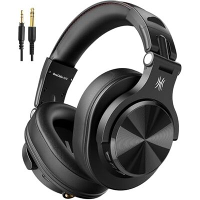 OneOdio A70 Cuffie Bluetooth Over Ear, Cuffie Cablate e Wireless Cuffie Stereo con Microfono, 72 Ore di Riproduzione, CVC 8.0, Jack 3,5 e 6,35 mm, Pieghevole, per DJ, Chitarra, Cellulare, PC, Nero OneOdio A70 Cuffie Bluetooth Over Ear, Cuffie Cablate e Wireless Cuffie Stereo con Microfono, 72 Ore di Riproduzione, CVC 8.0, Jack 3,5 e 6,35 mm, Pieghevole, per DJ, Chitarra, Cellulare, PC, Nero