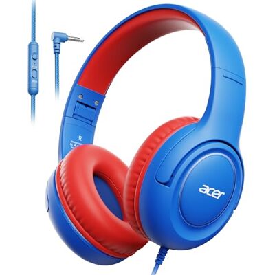 Acer Cuffie per Bambini, Cuffie con Filo Limite di Volume 85/94 dB, Jack da 3,5 mm, Pieghevoli e Regolabili, Suono Stereo Over-ear, Cuffie Bambini per iPad/Kindle/PC/Tablet/Scuola/Viaggi(Blu Rosso) Acer Cuffie per Bambini, Cuffie con Filo Limite di Volume 85/94 dB, Jack da 3,5 mm, Pieghevoli e Regolabili, Suono Stereo Over-ear, Cuffie Bambini per iPad/Kindle/PC/Tablet/Scuola/Viaggi(Blu Rosso)