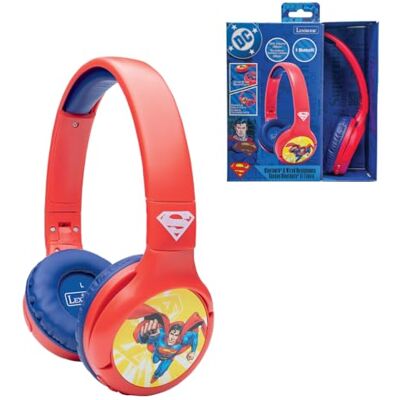 Lexibook Superman Cuffie Audio per Bambini 2-in-1 Bluetooth e con Cavo Stereo, Wireless, con Filo, Volume limitato, Pieghevoli, Regolabili, per Bambina/Bambino, Rosso/Blu, Lexibook Superman Cuffie Audio per Bambini 2-in-1 Bluetooth e con Cavo Stereo, Wireless, con Filo, Volume limitato, Pieghevoli, Regolabili, per Bambina/Bambino, Rosso/Blu,