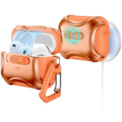 ESR Cover per AirPods Pro 3, Compatibile con MagSafe, Chiusura Antiurto Compatibile con AirPods Pro 3, Compatibile con MagSafe,Protezione Anticaduta con Gancio,Chiusura Antiurto,Serie Cyber,Arancia ESR Cover per AirPods Pro 3, Compatibile con MagSafe, Chiusura Antiurto Compatibile con AirPods Pro 3, Compatibile con MagSafe,Protezione Anticaduta con Gancio,Chiusura Antiurto,Serie Cyber,Arancia