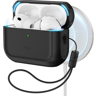 ESR Custodia per AirPods Pro 3 2025,Compatibile con MagSafe,Cordino incluso Compatibile con AirPods Pro 3, Compatibile con MagSafe, Protezione dalle cadute, Chiusura Magnetico, Serie Orbit, Nero ESR Custodia per AirPods Pro 3 2025,Compatibile con MagSafe,Cordino incluso Compatibile con AirPods Pro 3, Compatibile con MagSafe, Protezione dalle cadute, Chiusura Magnetico, Serie Orbit, Nero