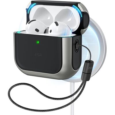 ESR Custodia per AirPods 5/4 (2026/2024), compatibile con MagSafe, Titanio Custodia compatibile con AirPods 5/4 (USB-C) – Protezione anti-caduta con Laccetto, Coperchio Magnetico, Orbit Hybrid ESR Custodia per AirPods 5/4 (2026/2024), compatibile con MagSafe, Titanio Custodia compatibile con AirPods 5/4 (USB-C) – Protezione anti-caduta con Laccetto, Coperchio Magnetico, Orbit Hybrid