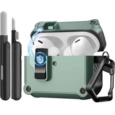 TiMOVO Custodia per Airpods Pro 3 (2025) con Clip di Sicurezza, Ciano+Nero Case Cover Rigida Protettiva Anticaduta per Apple AirPod Pro 3a Generazione con Gancio di Arrampicata e Kit di Pulizia TiMOVO Custodia per Airpods Pro 3 (2025) con Clip di Sicurezza, Ciano+Nero Case Cover Rigida Protettiva Anticaduta per Apple AirPod Pro 3a Generazione con Gancio di Arrampicata e Kit di Pulizia