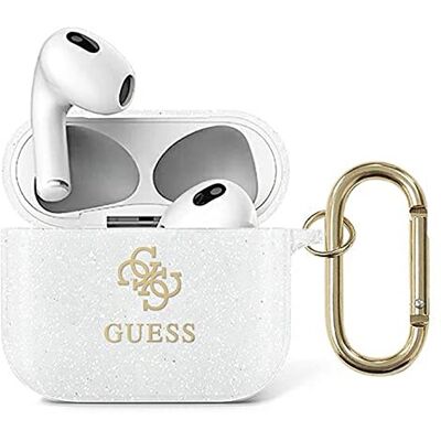 GUESS GUA3UCG4GT Custodia per AirPods 3 Trasparente Glitter Collection GUESS GUA3UCG4GT Custodia per AirPods 3 Trasparente Glitter Collection