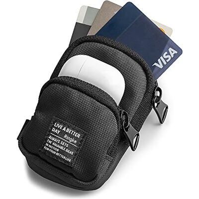 Ringke Mini Pouch Two Pocket Pochette Compatibile con Cover AirPods, Galaxy Buds, Porta Carte Credito Black Nero Ringke Mini Pouch Two Pocket Pochette Compatibile con Cover AirPods, Galaxy Buds, Porta Carte Credito Black Nero