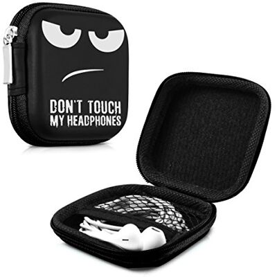 kwmobile Custodia porta auricolari universale Box porta cuffie In-Ear con tasca interna e cerniera Astuccio rigido imbottito cuffiette Don't touch my Headphones bianco/nero/nero kwmobile Custodia porta auricolari universale Box porta cuffie In-Ear con tasca interna e cerniera Astuccio rigido imbottito cuffiette Don't touch my Headphones bianco/nero/nero