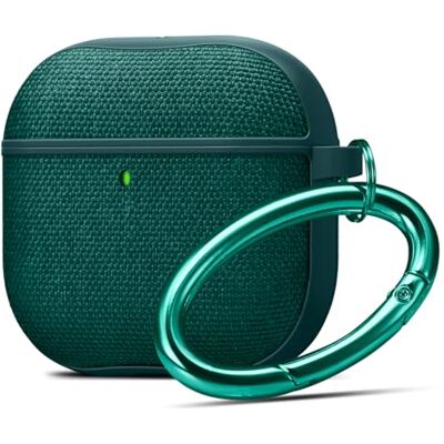 Spigen Urban Fit Cover per AirPods 5/4 Custodia in PC rivestita in nylon con moschettone per una portabilità antigraffio per i modelli 2026/2024 Midnight Green Spigen Urban Fit Cover per AirPods 5/4 Custodia in PC rivestita in nylon con moschettone per una portabilità antigraffio per i modelli 2026/2024 Midnight Green