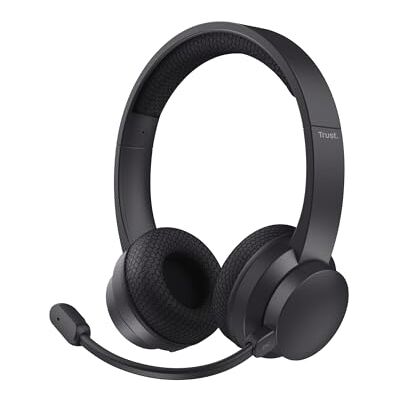 Trust Roha II Cuffie Wireless Bluetooth con Microfono ENC Antirumore, Nero Trust Roha II Cuffie Wireless Bluetooth con Microfono ENC Antirumore, Nero