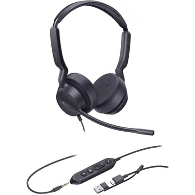 Yealink UH42 SE USB‑C/A Cuffie binaurali, microfono Cancelling, altoparlante da 35 mm, controllo in linea, USB‑C/A e 3,5 mm, comodi cuscinetti auricolari, certificati Team Yealink UH42 SE USB‑C/A Cuffie binaurali, microfono Cancelling, altoparlante da 35 mm, controllo in linea, USB‑C/A e 3,5 mm, comodi cuscinetti auricolari, certificati Team