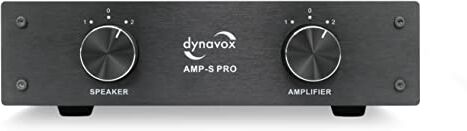 Dynavox AMP-S Pro, interruttore amplificatore e altoparlante in metallo, per amplificatori stereo e surround, collegamento tramite spina a banana o connettore a clip, nero