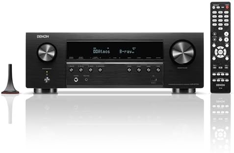 Denon AVR-S770H ricevitore AV 7.2 canali con Dolby Atmos, DTS:X, 6 ingressi HDMI e 1 uscita, 8K HDMI, Bluetooth, WLAN, AirPlay 2, HEOS Multiroom, compatibile con Alexa