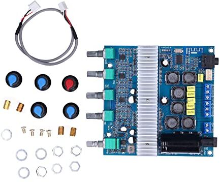 Okuyonic Subwoofer AMP, Scheda Amplificatore Digitale 4.2 Scheda Amplificatore di Potenza 12‑24V TPA3116D2 2.1 ad Alta Potenza per connessione Speak Box