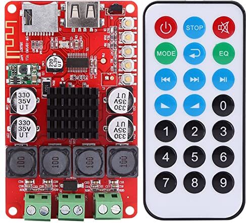 Walfront Amplificatore Digitale Modulo Bluetooth Modulo Amplificatore 12V con Scheda Bluetooth Scheda Amplificatore Stereo Bluetooth Decodificatore Scheda TF con Telecomando