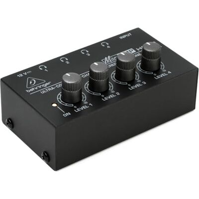 Behringer MICROAMP Ultra-Compact 4-Channel Stereo Headphone Amplifier for Studio Monitoring Behringer MICROAMP Ultra-Compact 4-Channel Stereo Headphone Amplifier for Studio Monitoring