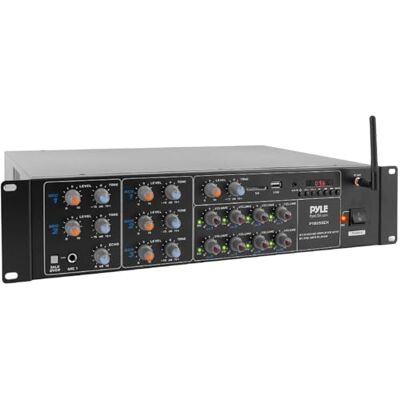 Pyle Amplificatore Audio Bluetooth 8 Canali, 4000 Watt Sistema Ricevitore Stereo Multi Zona con RCA, USB, AUX, per Altoparlante, PA, Teatro, Studio Pyle Amplificatore Audio Bluetooth 8 Canali, 4000 Watt Sistema Ricevitore Stereo Multi Zona con RCA, USB, AUX, per Altoparlante, PA, Teatro, Studio