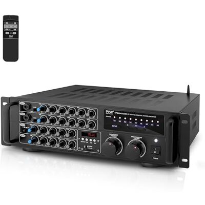 Pyle Amplificatore Audio Bluetooth 2000 Watt Mixer Karaoke Montabile su Rack Display LCD Ingressi USB e SD Uscite RCA e Video Telecomando Incluso Pyle Amplificatore Audio Bluetooth 2000 Watt Mixer Karaoke Montabile su Rack Display LCD Ingressi USB e SD Uscite RCA e Video Telecomando Incluso