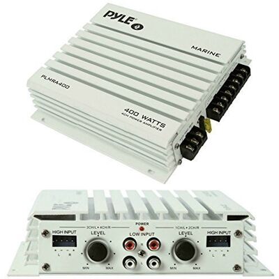 Pyle PLMRA400 Amplificatore Impermeabile Marino per Uso Nautico 4 CANALI da 200 Watt RMS E 400 Watt Max per Barca Piscina Resistente all'Acqua per IMBARCAZIONI O Locali ALL'APERTO Pyle PLMRA400 Amplificatore Impermeabile Marino per Uso Nautico 4 CANALI da 200 Watt RMS E 400 Watt Max per Barca Piscina Resistente all'Acqua per IMBARCAZIONI O Locali ALL'APERTO