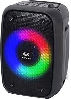 Trevi XFest XF 150 KB Altoparlante Amplificato Portatile 15W, Cassa Wireless Portatile con Microfono Dinamico Incluso per Karaoke, True Wireless Stereo, Presa USB, Micro SD, Batteria Integrata