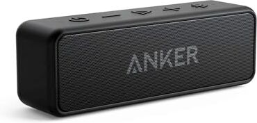 Anker Speaker Bluetooth Portatile  SoundCore 2 con suono stereo 12W, Bluetooth 5, BassUp, impermeabile IPX7, 24h di autonomia, associazione stereo WiFi, cassa bluetooth da casa, esterno, viaggi