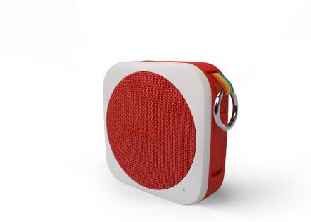 Polaroid P1 Music Player (Red) Super Portable Wireless Bluetooth Speaker Rechargeable with IPX5 Waterproof and Dual Stereo Pairing