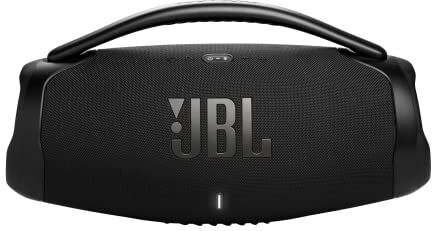 JBL Boombox 3 Wi-Fi Speaker Wireless, Cassa Altoparlante Portatile con Bassi Profondi, Bluetooth e Wi-Fi Integrato, Impermeabile IP67, App  One, 3D Dolby Atmos, fino a 24 Ore di Autonomia, Nero