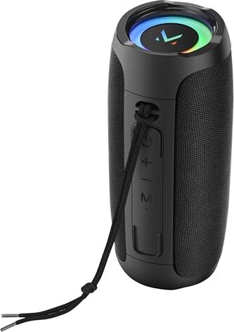 Majestic FLASH Speaker Bluetooth luci led multicolore, Ingressi USB/MicroSD/AUX, batteria ricaricabile, Funzione TWS, Nero