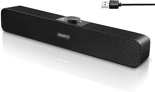 HEANTTV Casse PC,Bluetooth 5.3 Altoparlanti per computer Alimentazione USB,Superbo Stereo Bluetooth Desktop Speakers,Altoparlanti per Computer, Portatile, Tablet,Smartphone,Ps5,Ipad,Xbox