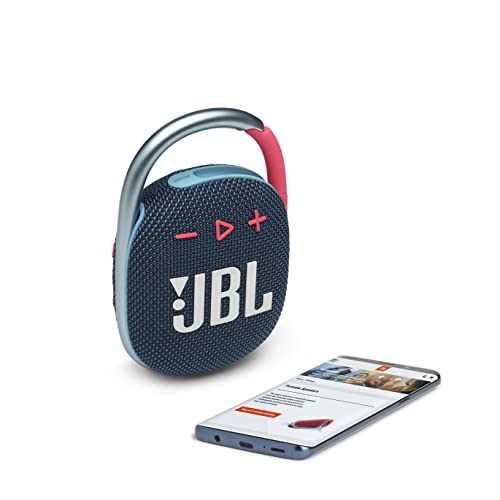 JBL CLIP 4 Speaker Bluetooth Portatile, Cassa Altoparlante Wireless con Moschettone Integrato, Design Compatto, Resistente ad Acqua e Polvere IPX67, fino a 10 h di Autonomia, USB, Blu e Rosa