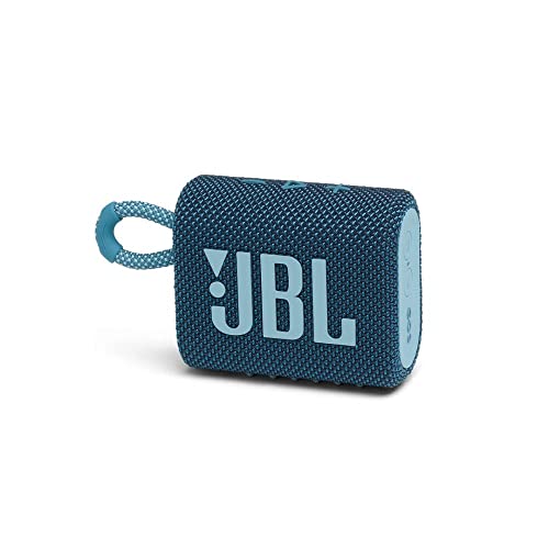 JBL GO 3 Speaker Bluetooth Portatile, Cassa Altoparlante Wireless con Design Compatto, Resistente ad Acqua e Polvere IPX67, fino a 5 h di Autonomia, USB, Blu