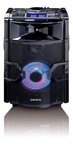Lenco 200W Party Speaker e Mixer DJ Rectangle Black Portable Speakers (Built-in, 25.4 cm (10"), 2.54 cm (1"), 7.62 cm (3"), 200 W, Wired & Wireless)