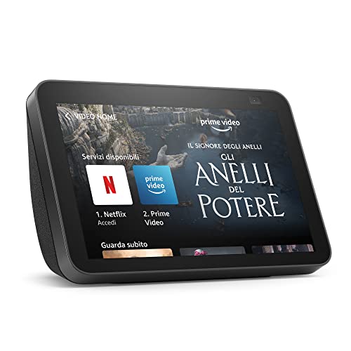 Amazon Echo Show 8 (2ª generazione, modello 2021)   Schermo intelligente HD con Alexa e telecamera da 13 MP   Antracite