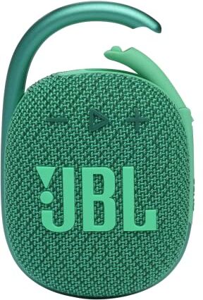 JBL CLIP 4 ECO Speaker Bluetooth Portatile, Cassa Altoparlante Wireless Compatta con Moschettone e Materiali Riciclati, Resistente ad Acqua e Polvere IP67, fino a 10 h di Autonomia, USB, Verde