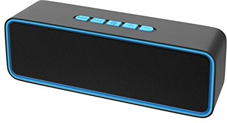 Sonkir Altoparlante Bluetooth, Casse Portatili Bluetooth 5.0 con Bassi Stereo 3D Hi-Fi Mani Libere, Batteria Integrata da 1500 mAh Supporto TF Carda (Blu)