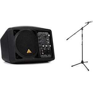 Behringer Eurolive B205D, Altoparlante, Cassa amplificata Speaker Attivo, 150 Watt & Tiger MCA68-BK Asta per Microfono con Clip per Microfono Inclusa, Nero