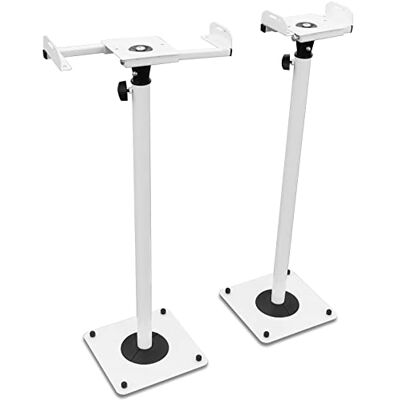 Drall Supporto per Altoparlanti da 2 Pezzi Realizzato in Metallo, Supporto per Altoparlante Regolabile in Altezza con Supporto per Cavo Bianco Modello: BS16Wx2 Drall Supporto per Altoparlanti da 2 Pezzi Realizzato in Metallo, Supporto per Altoparlante Regolabile in Altezza con Supporto per Cavo Bianco Modello: BS16Wx2