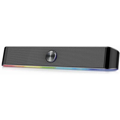 Ewent EW3525 Speaker Soundbar cablati e Bluetooth Illuminata RGB, Casse per PC 12W, Speakers Bluetooth, Altoparlanti Stereo con Illuminazione RGB regolabile, Alimentazione USB, nera Ewent EW3525 Speaker Soundbar cablati e Bluetooth Illuminata RGB, Casse per PC 12W, Speakers Bluetooth, Altoparlanti Stereo con Illuminazione RGB regolabile, Alimentazione USB, nera