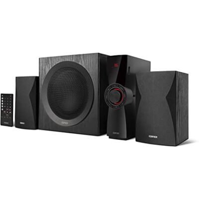 Edifier CX7 Sistema di intrattenimento domestico attivo 2.1 con Bluetooth V5.0, subwoofer da 21 cm (8") e telecomando a infrarossi, perfetto per TV, PC, notebook, ecc., colore: nero Edifier CX7 Sistema di intrattenimento domestico attivo 2.1 con Bluetooth V5.0, subwoofer da 21 cm (8") e telecomando a infrarossi, perfetto per TV, PC, notebook, ecc., colore: nero
